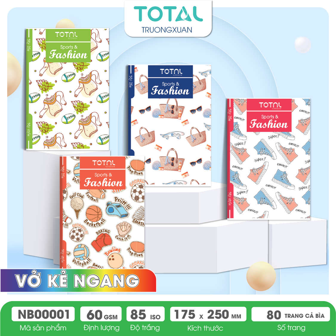 Vở kẻ ngang Total Fashion 80 trang