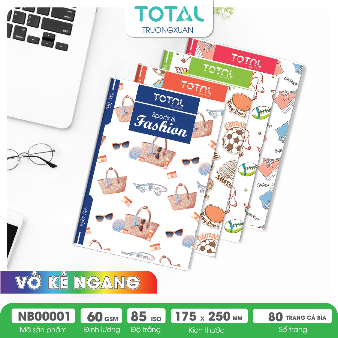 Vở kẻ ngang Total Fashion 80 trang