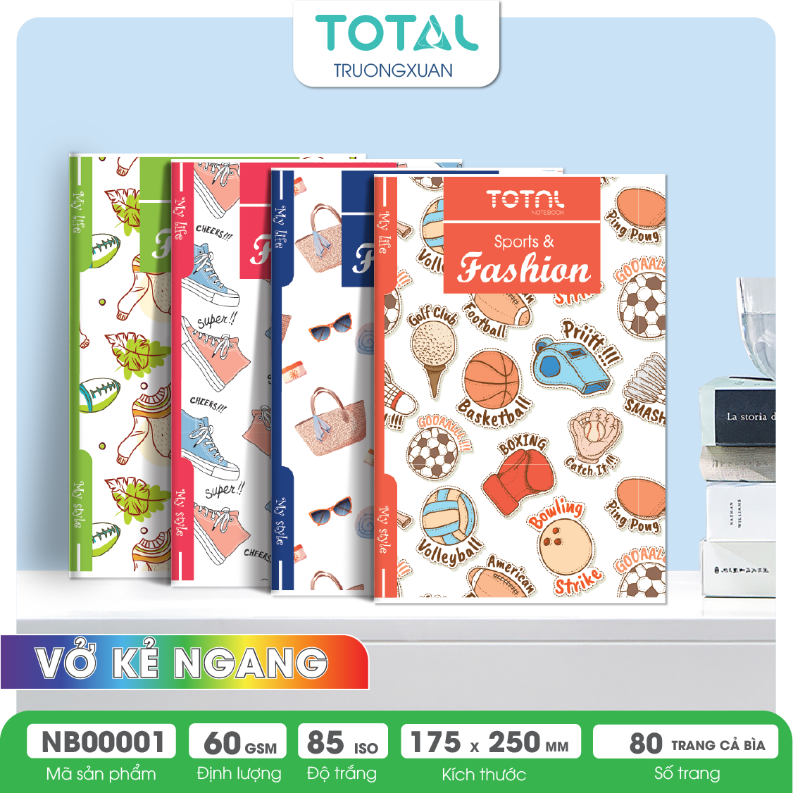 Vở kẻ ngang Total Fashion 80 trang