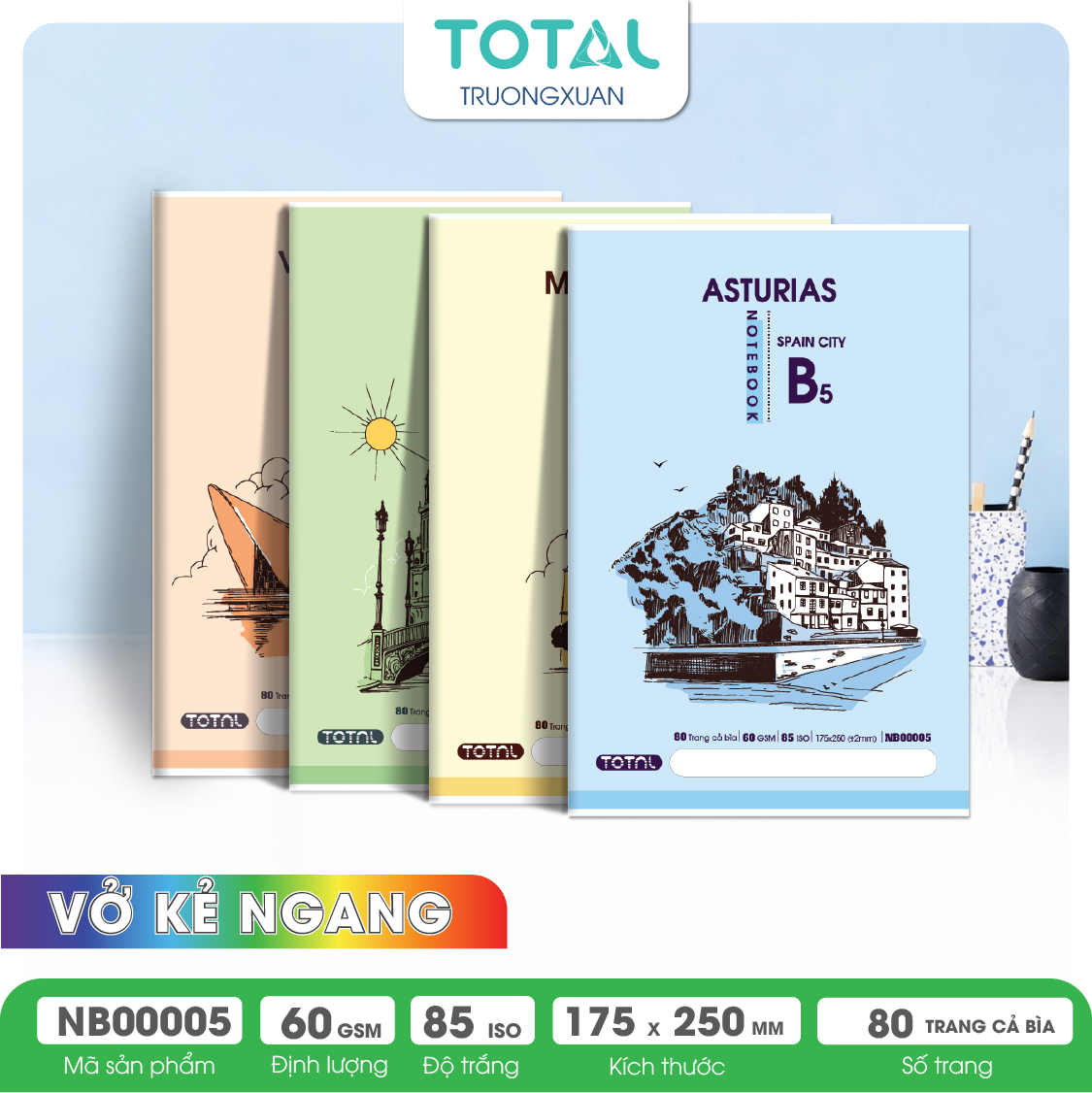 Vở kẻ ngang Total The City Series 80 trang