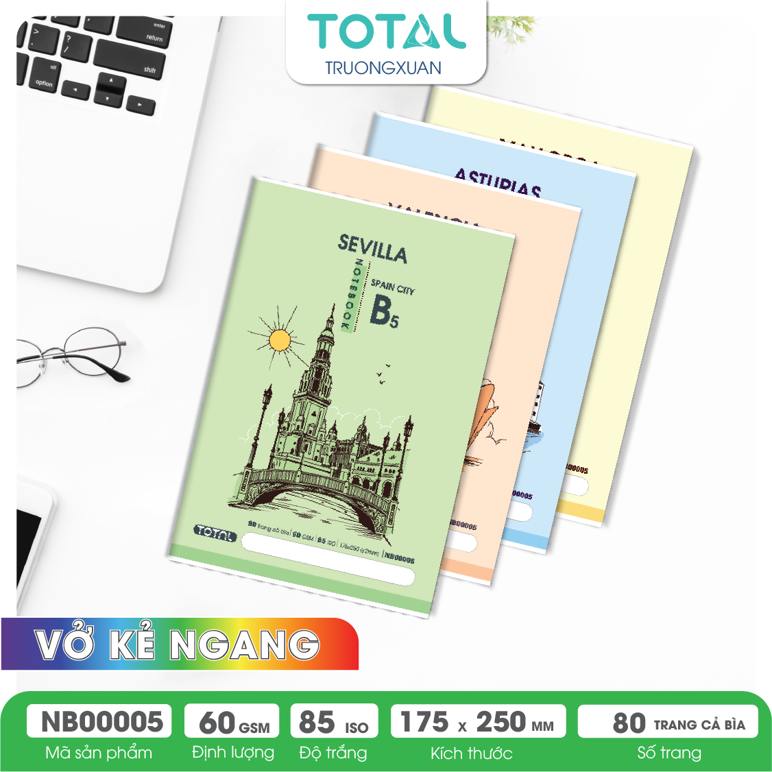 Vở kẻ ngang Total The City Series 80 trang