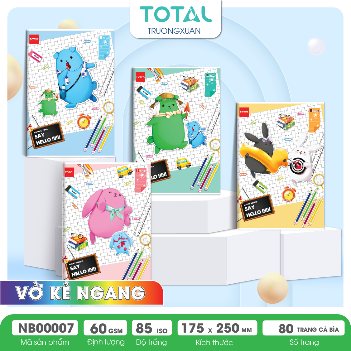 Vở kẻ ngang Total Happy School 80 trang