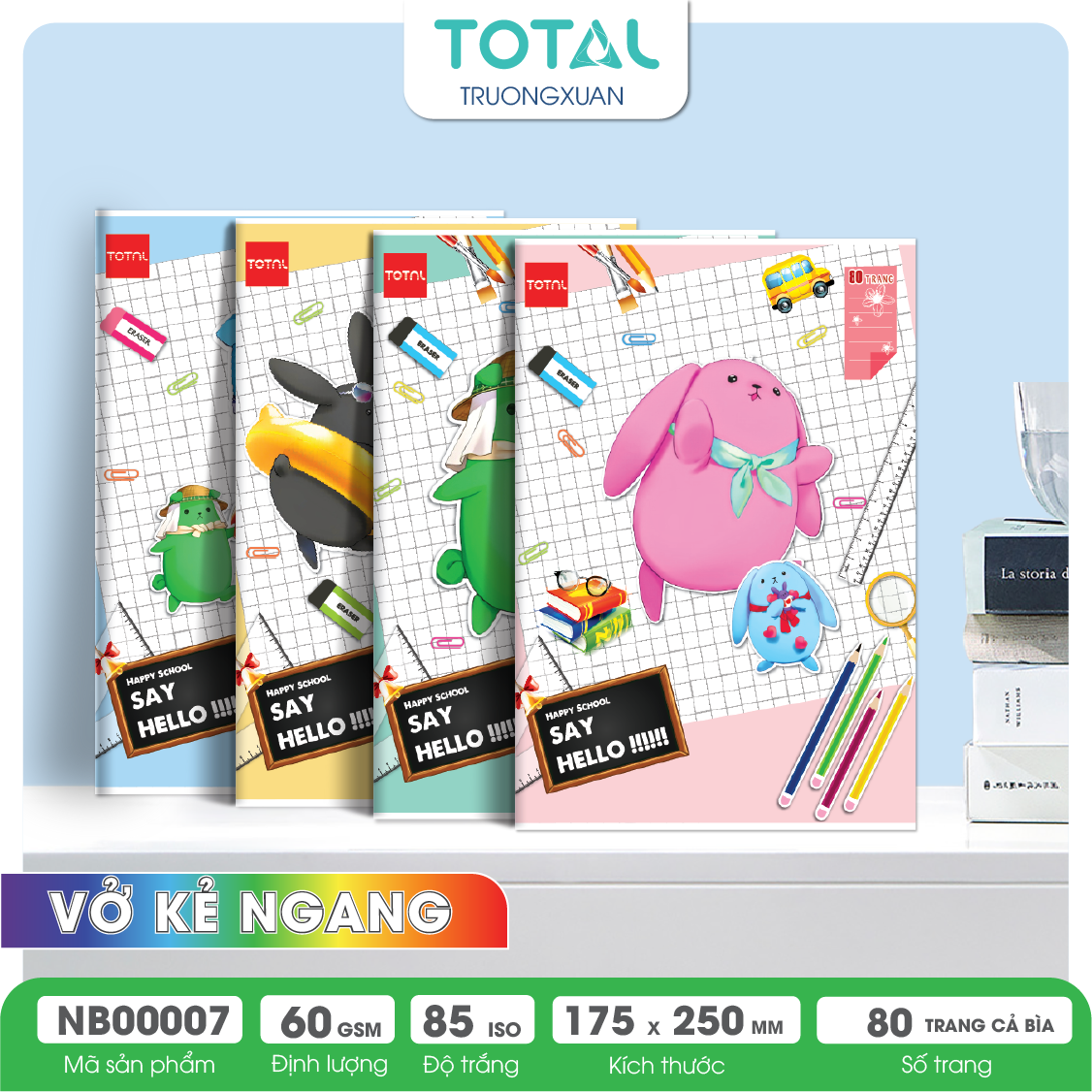 Vở kẻ ngang Total Happy School 80 trang