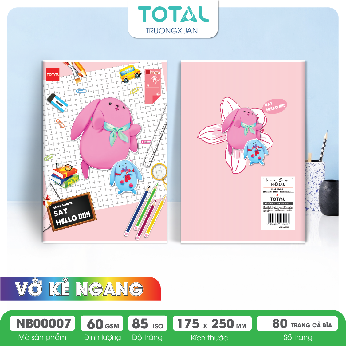 Vở kẻ ngang Total Happy School 80 trang