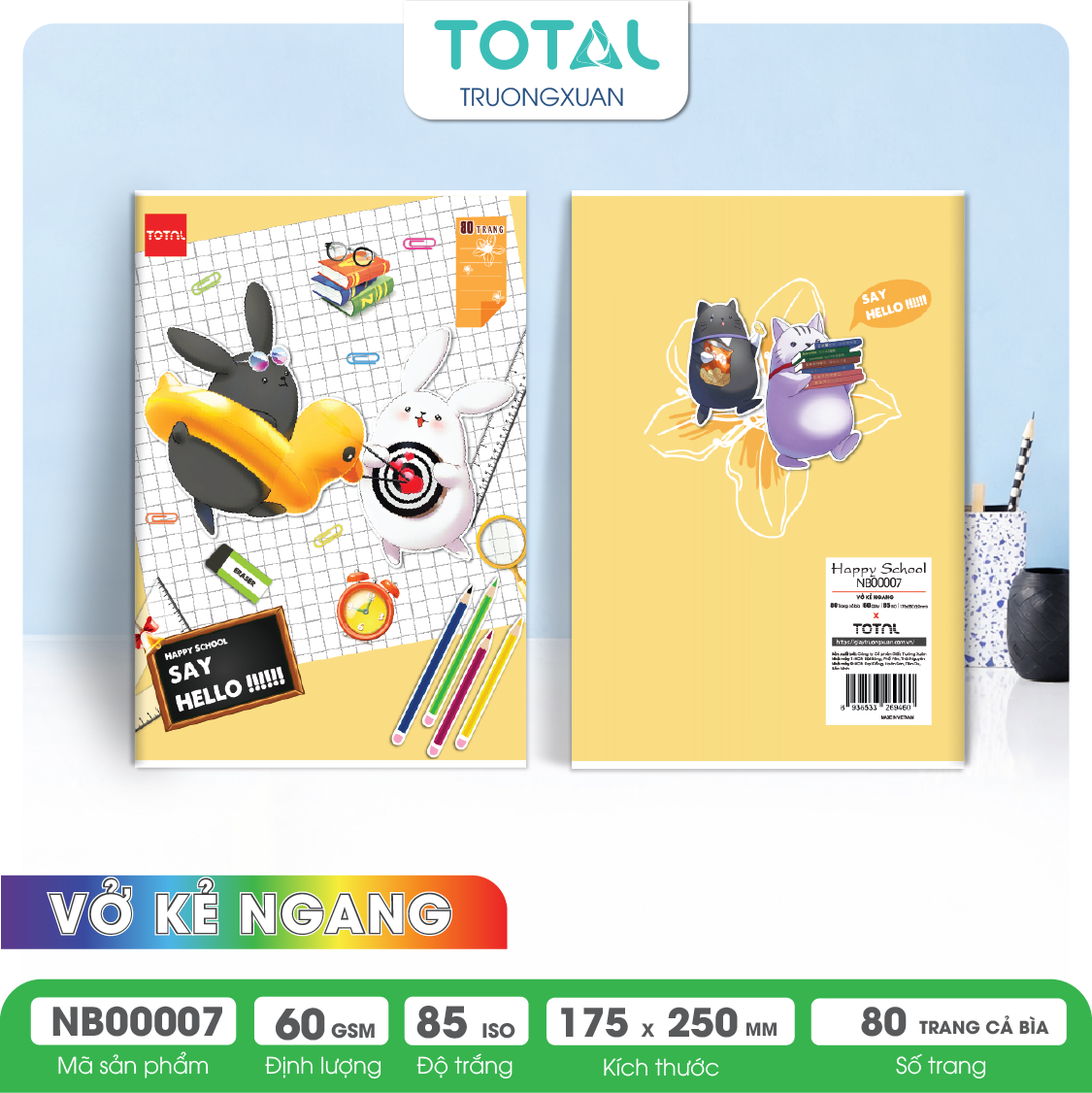 Vở kẻ ngang Total Happy School 80 trang