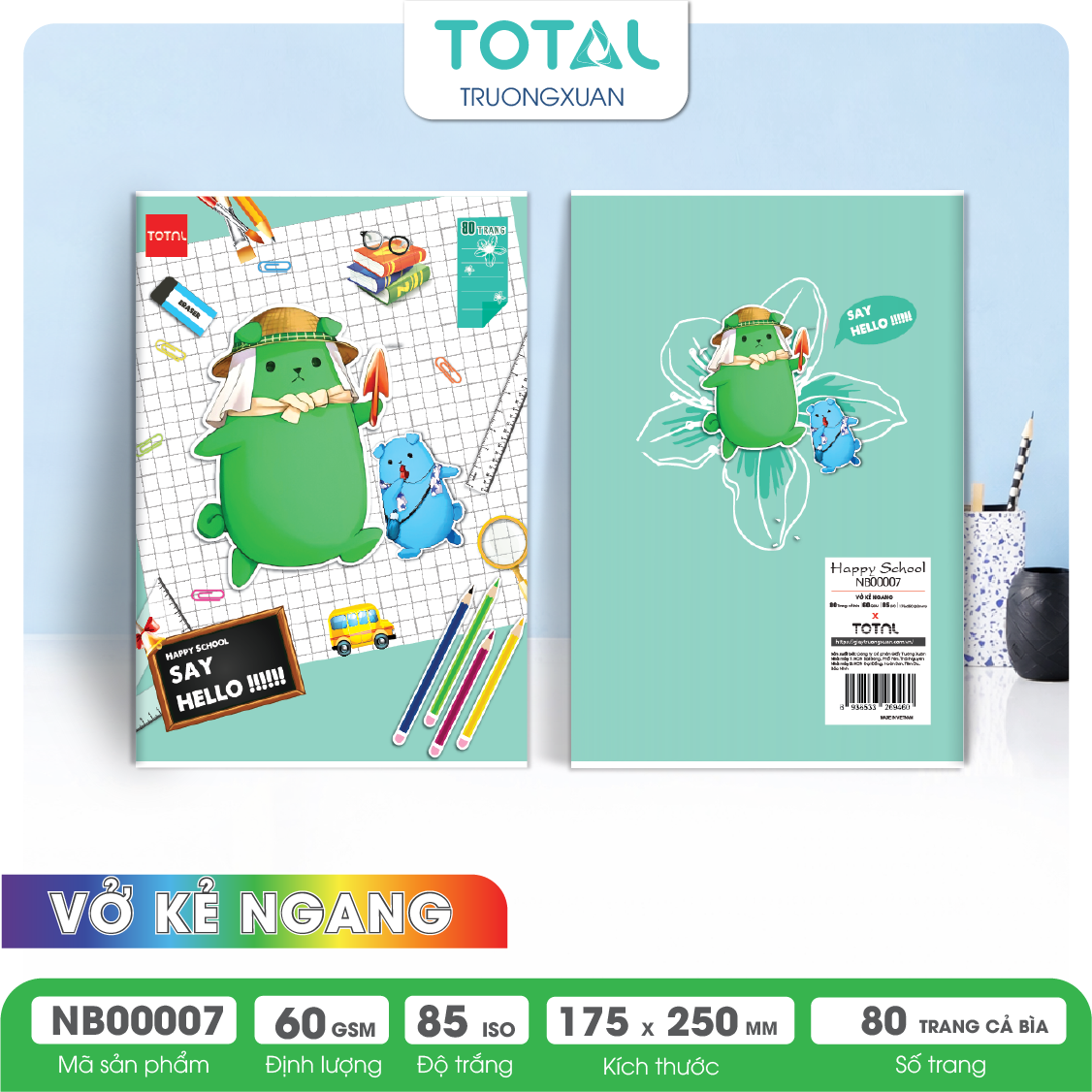 Vở kẻ ngang Total Happy School 80 trang