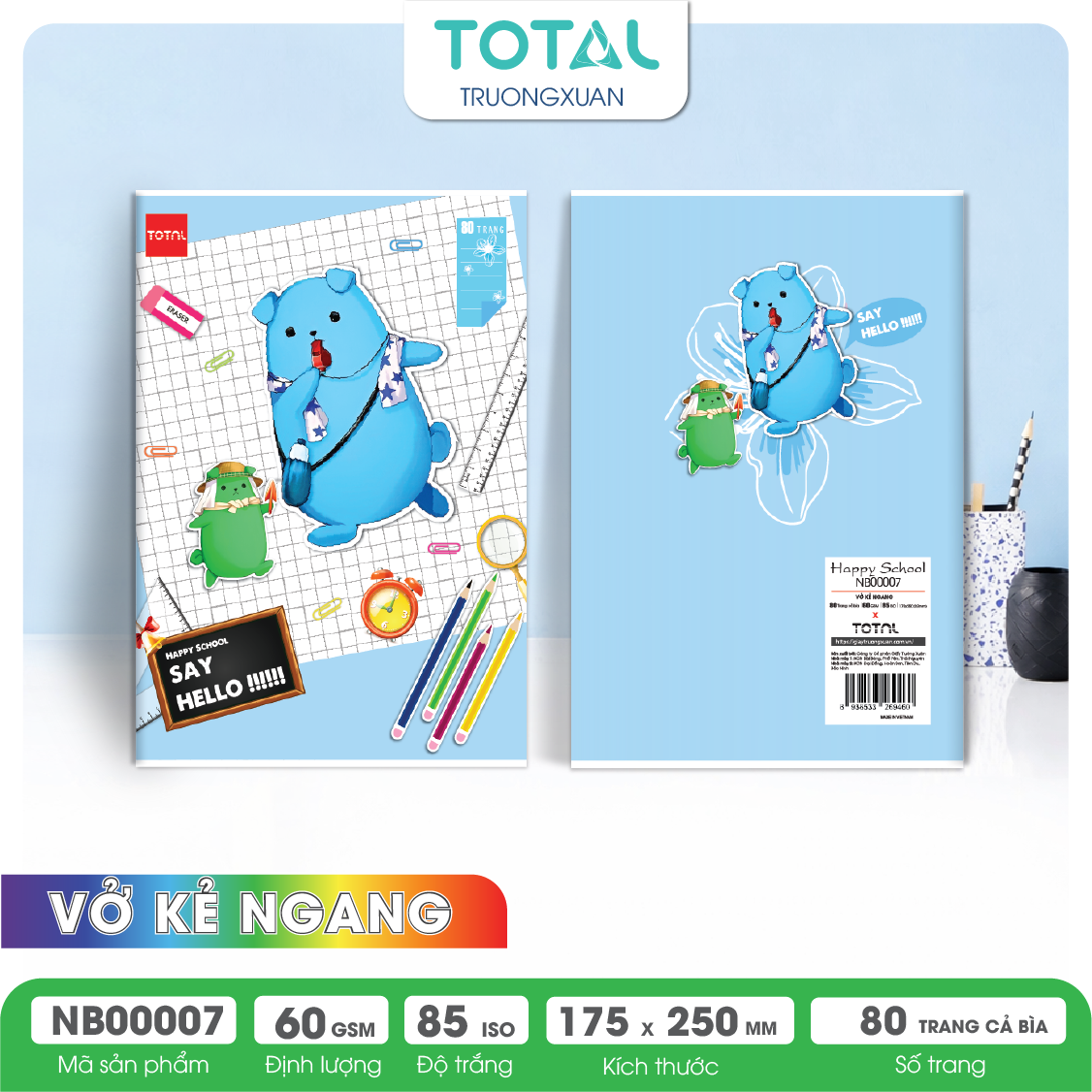 Vở kẻ ngang Total Happy School 80 trang