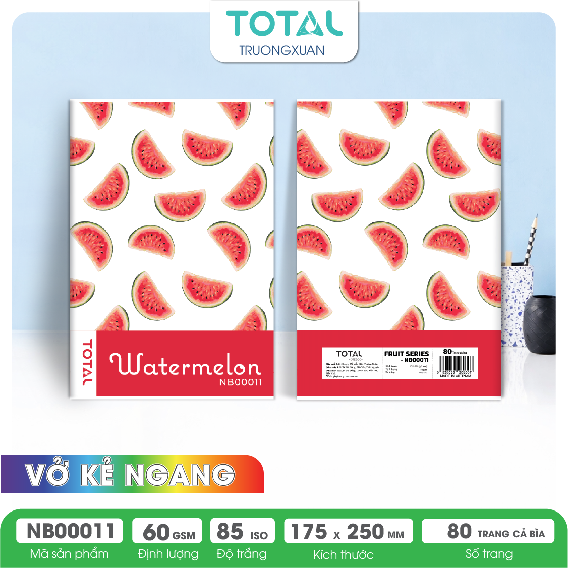 Vở kẻ ngang Total The Fruit Series 80 trang