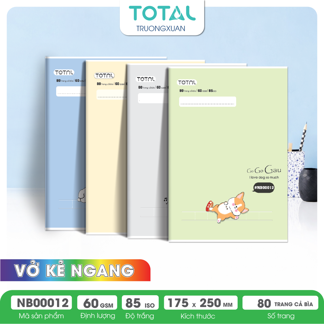 Vở kẻ ngang Total Friend 80 trang
