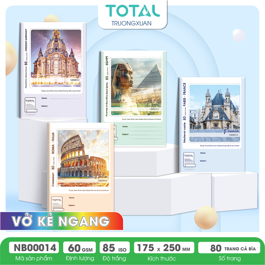 Vở kẻ ngang Total The Country Series 80 trang
