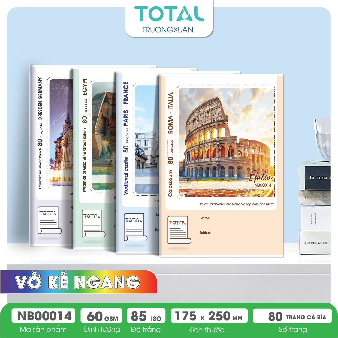 Vở kẻ ngang Total The Country Series 80 trang