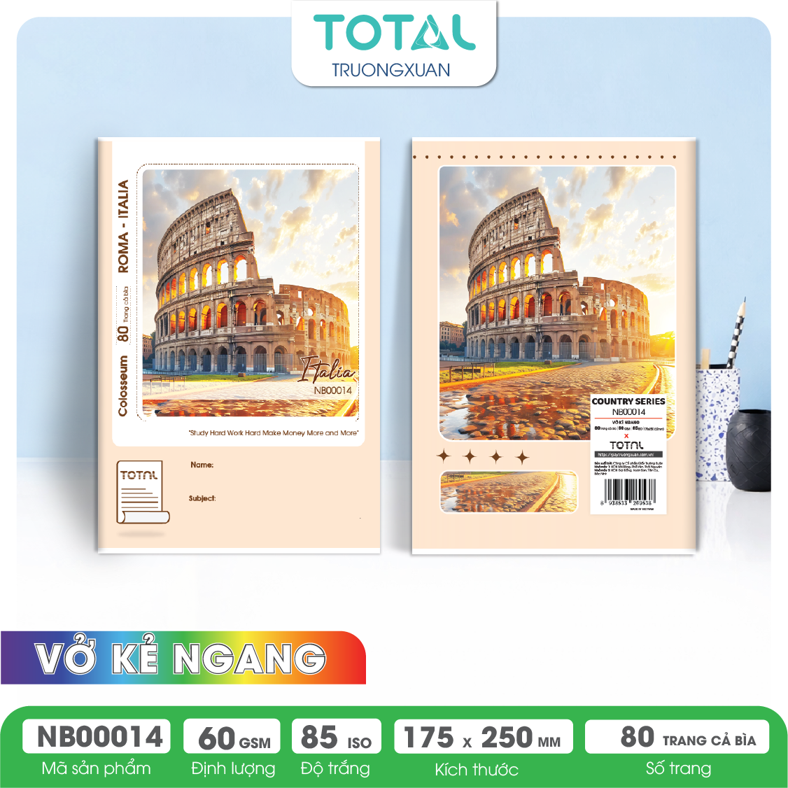 Vở kẻ ngang Total The Country Series 80 trang