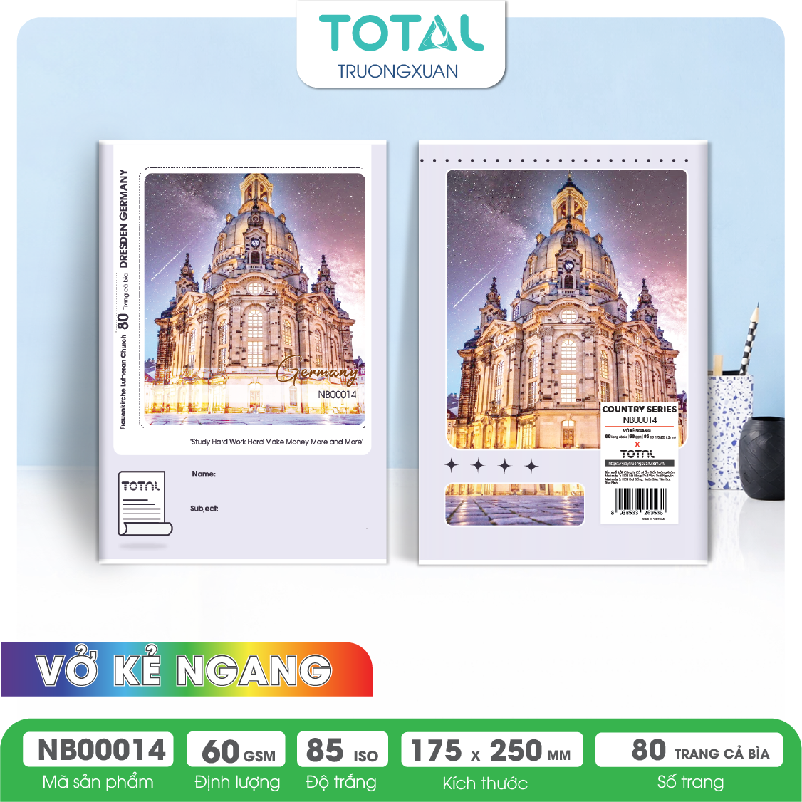 Vở kẻ ngang Total The Country Series 80 trang