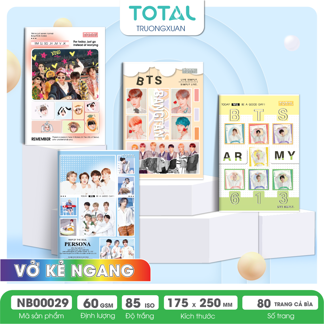 Vở kẻ ngang Total BTS Series 80 trang