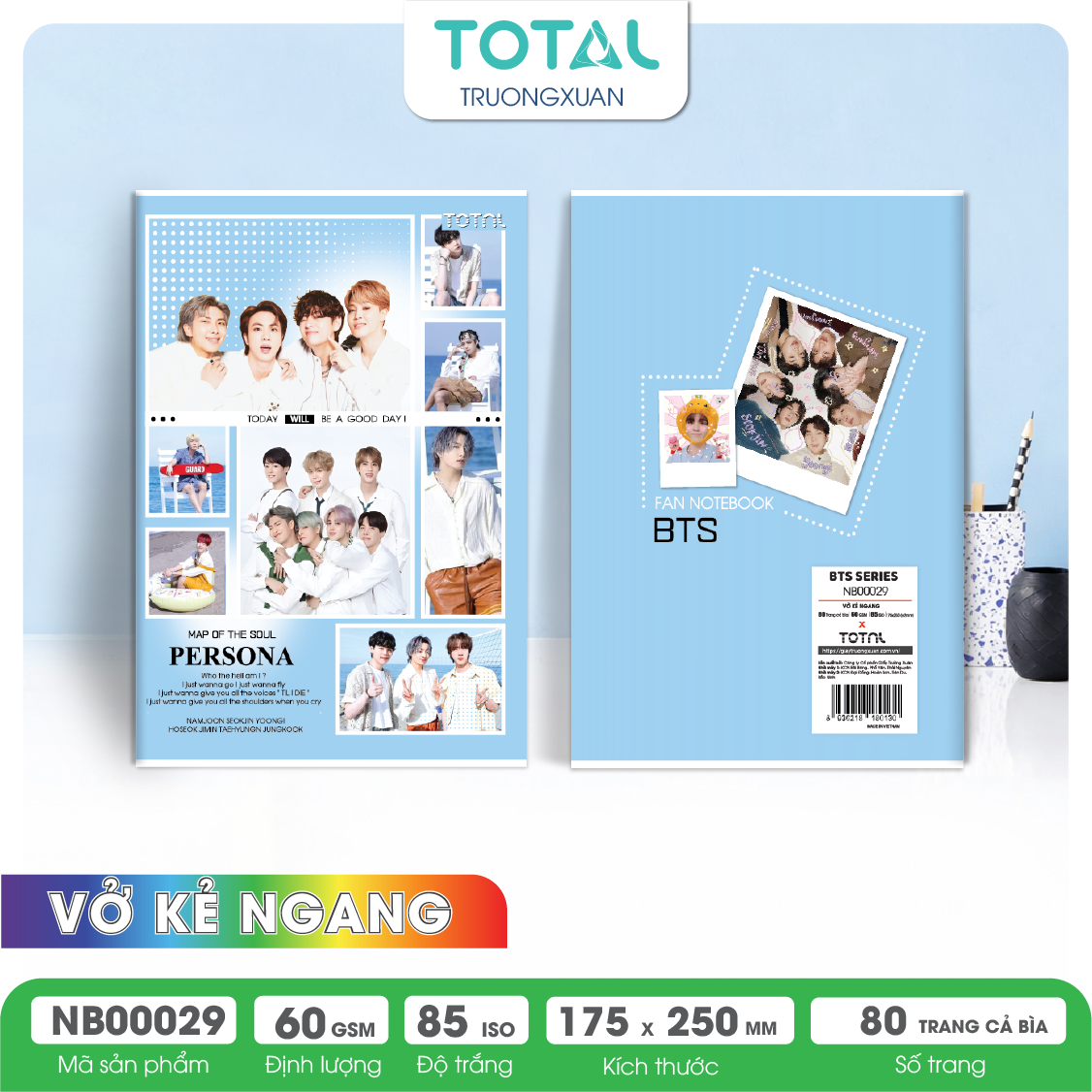 Vở kẻ ngang Total BTS Series 80 trang