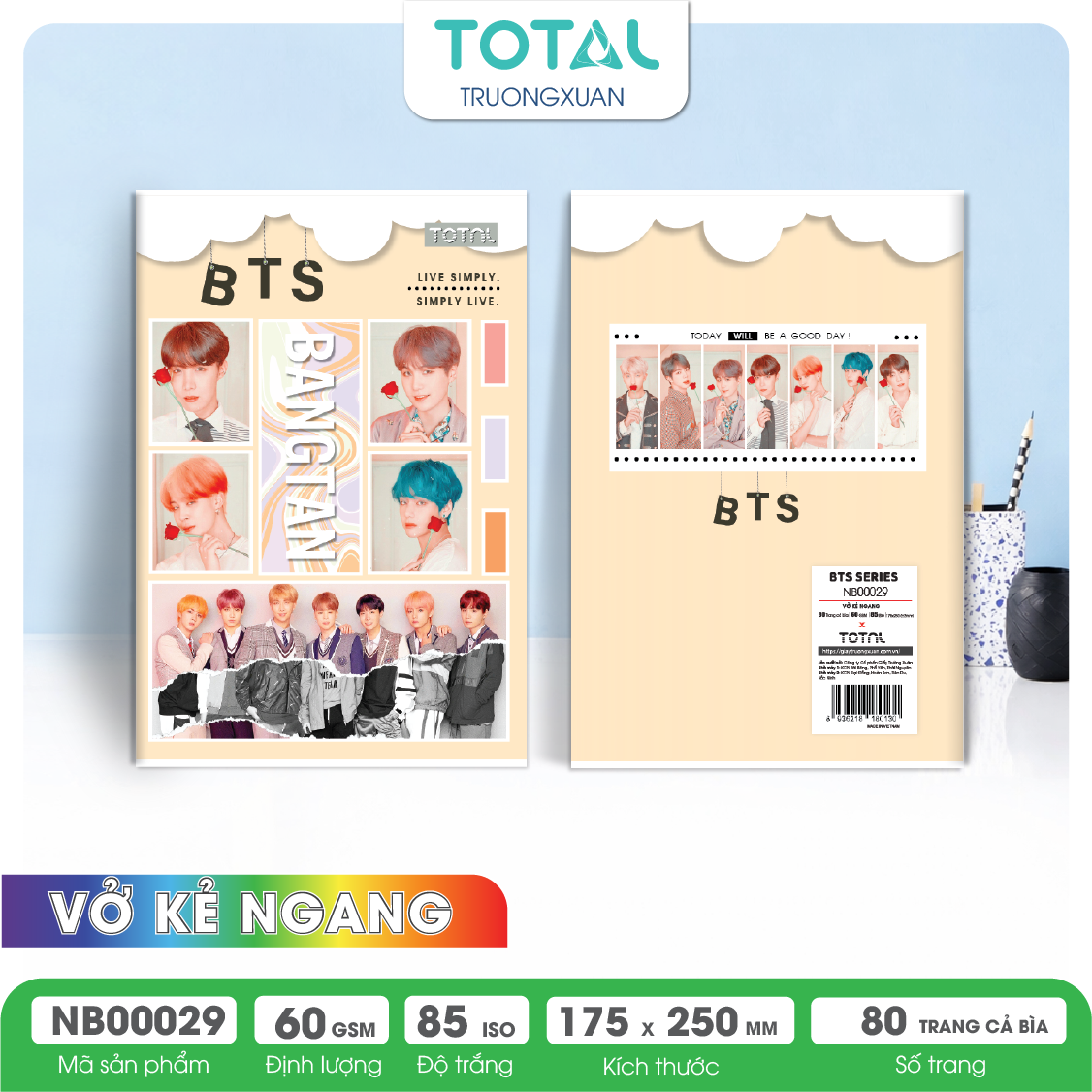 Vở kẻ ngang Total BTS Series 80 trang