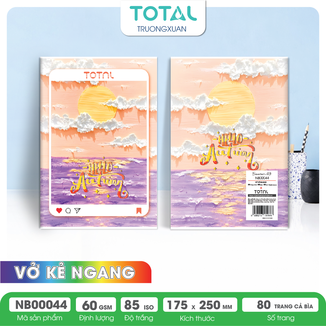Vở kẻ ngang Total Season.03 80 trang