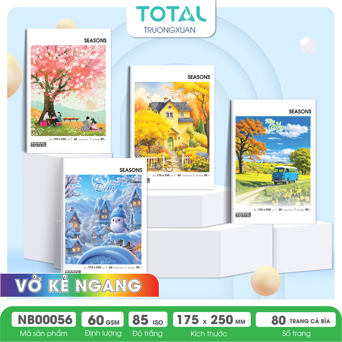 Vở kẻ ngang Total Season.04 80 trang