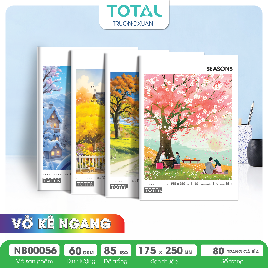 Vở kẻ ngang Total Season.04 80 trang