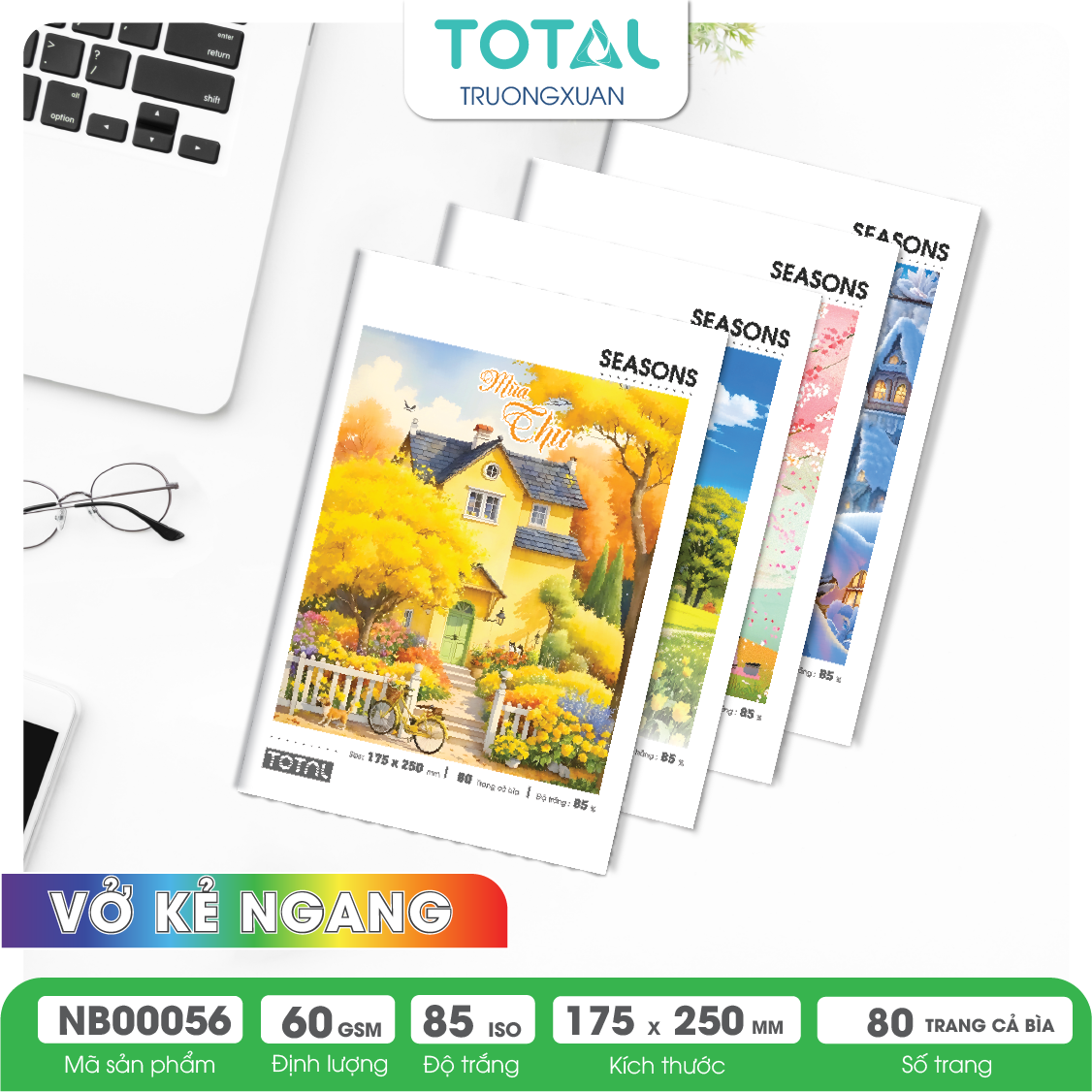 Vở kẻ ngang Total Season.04 80 trang