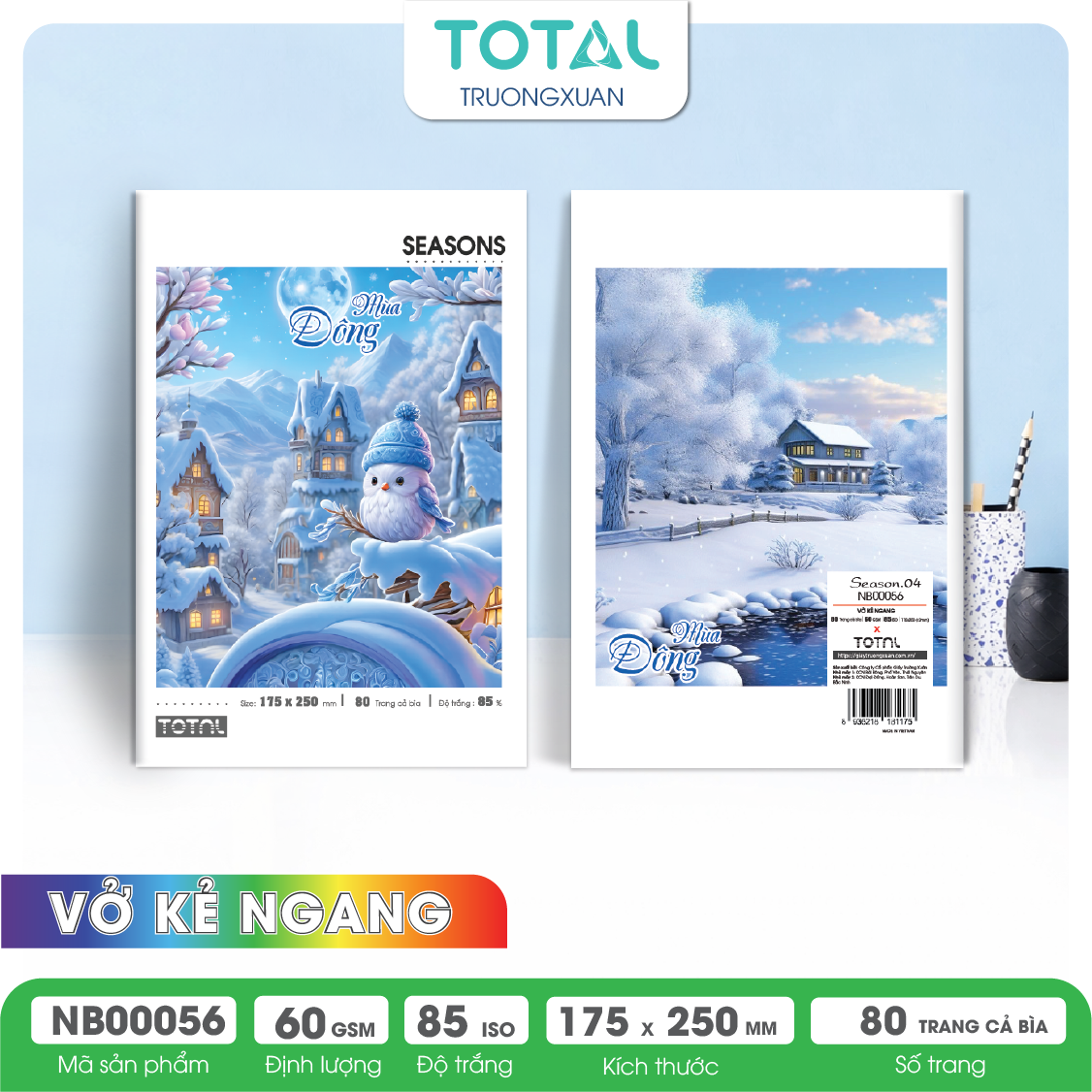 Vở kẻ ngang Total Season.04 80 trang