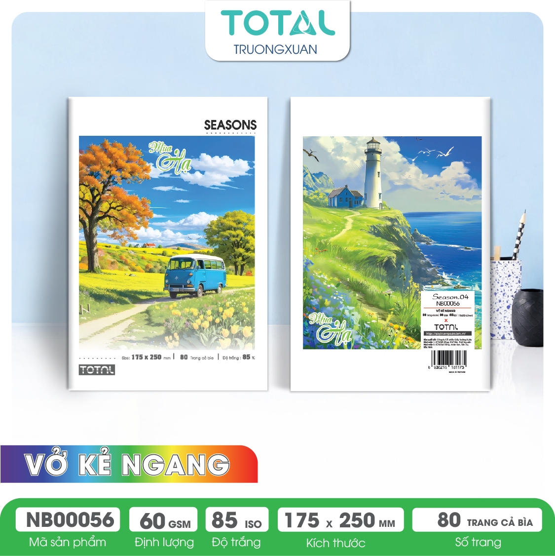 Vở kẻ ngang Total Season.04 80 trang