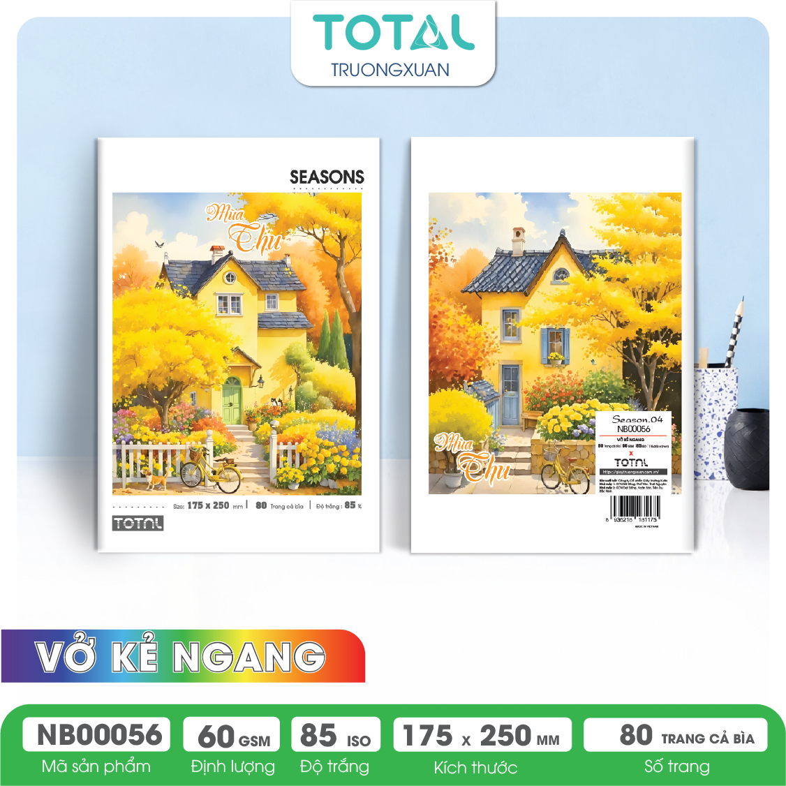 Vở kẻ ngang Total Season.04 80 trang