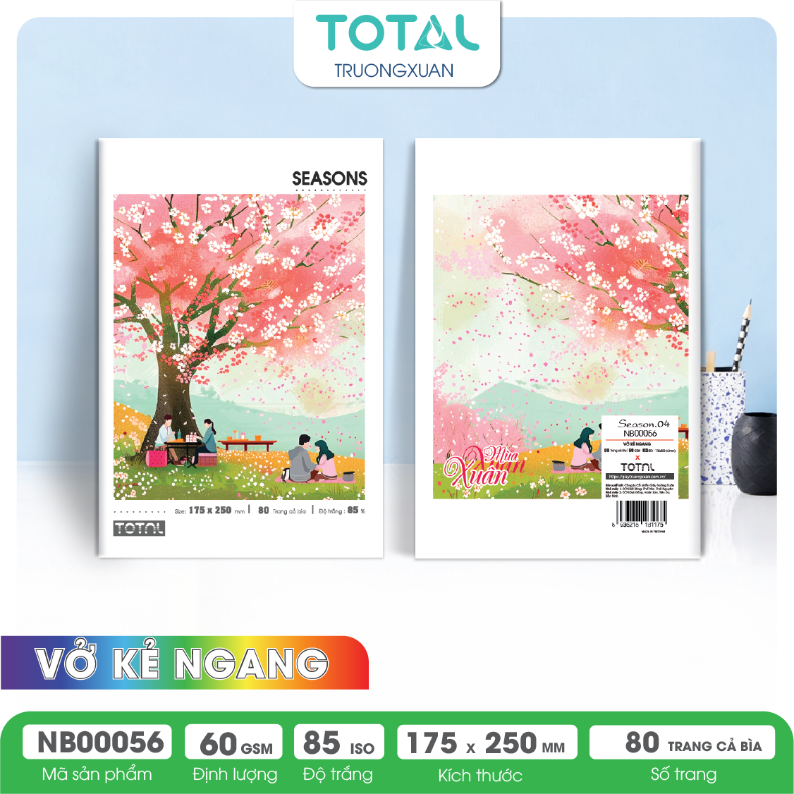 Vở kẻ ngang Total Season.04 80 trang