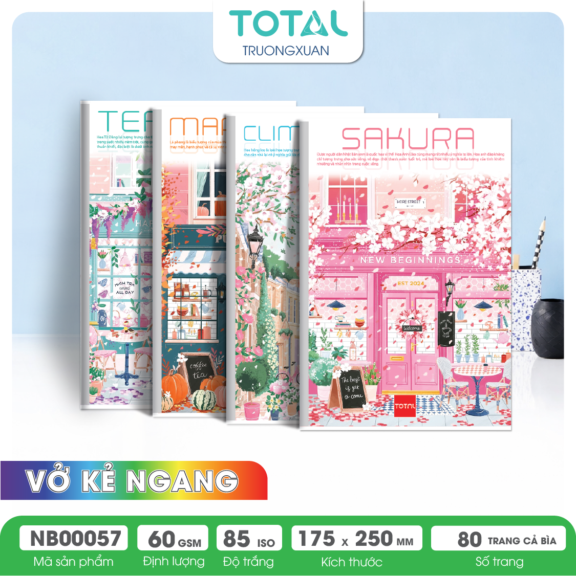 Vở kẻ ngang Total Room Series 80 trang