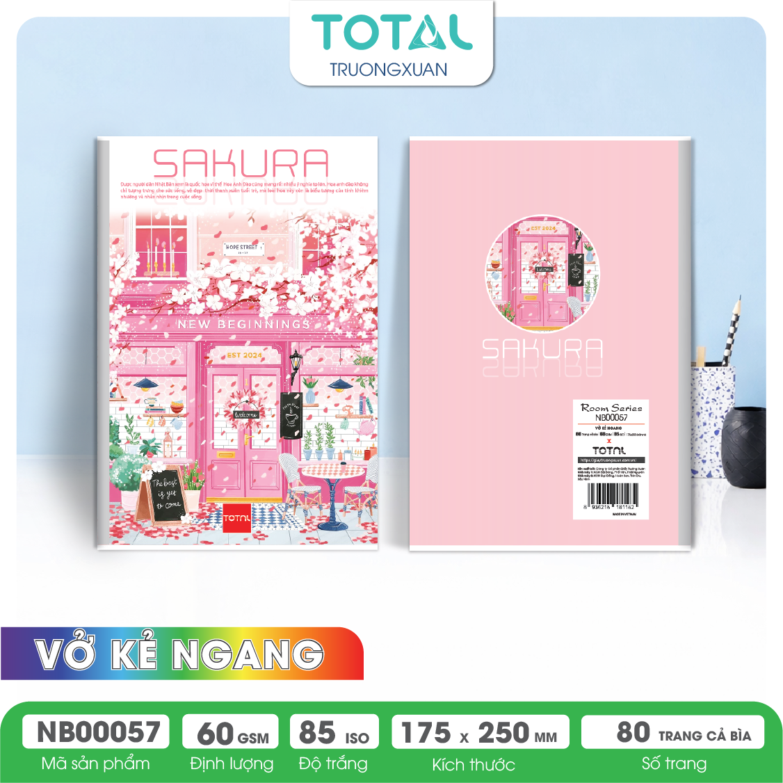 Vở kẻ ngang Total Room Series 80 trang