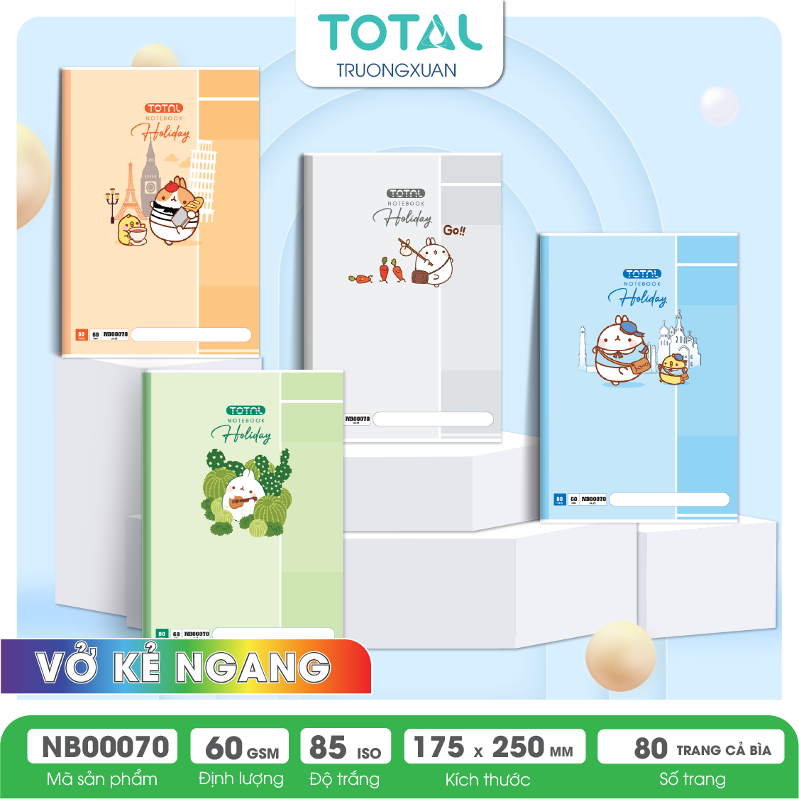 Vở kẻ ngang Total Holiday 80 trang