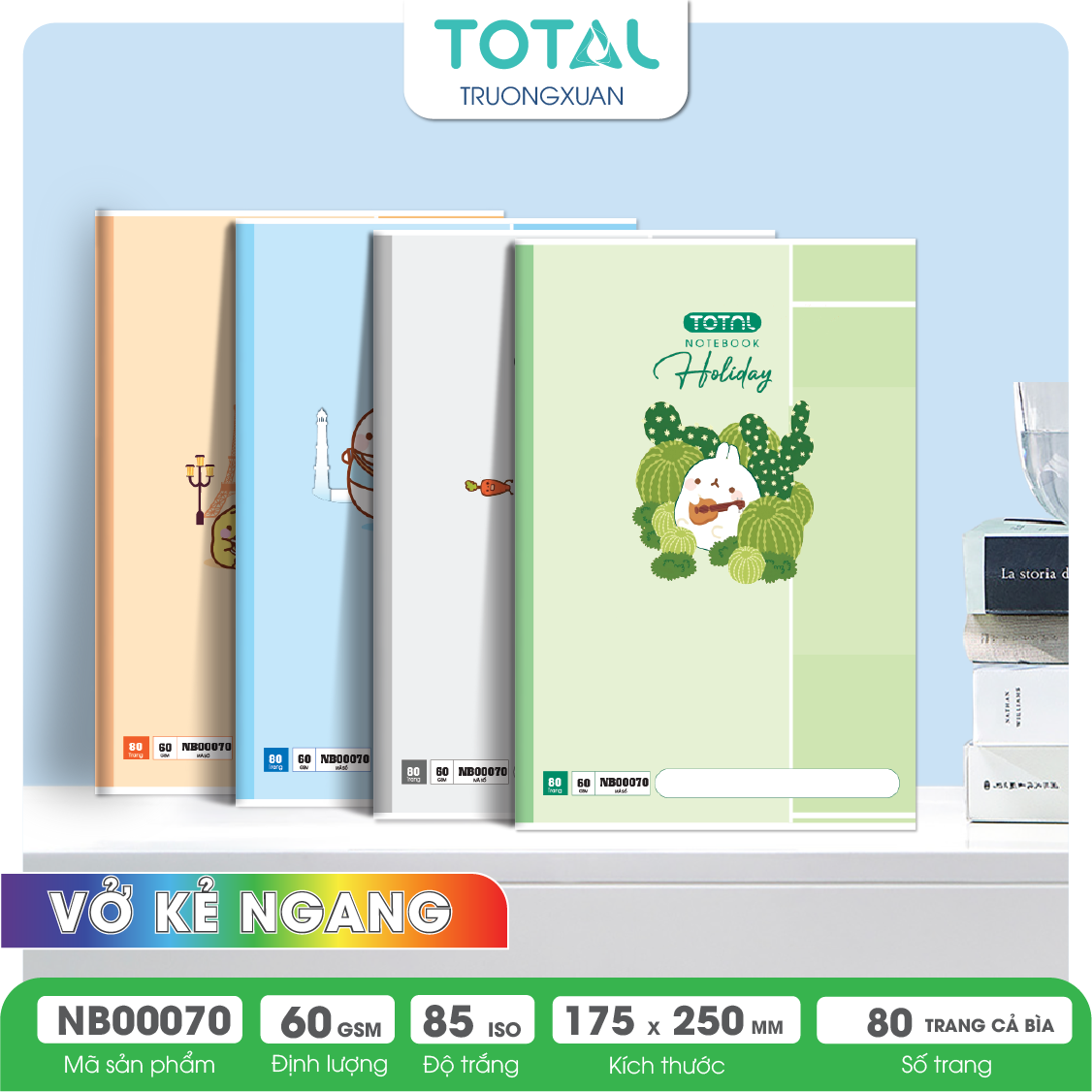 Vở kẻ ngang Total Holiday 80 trang