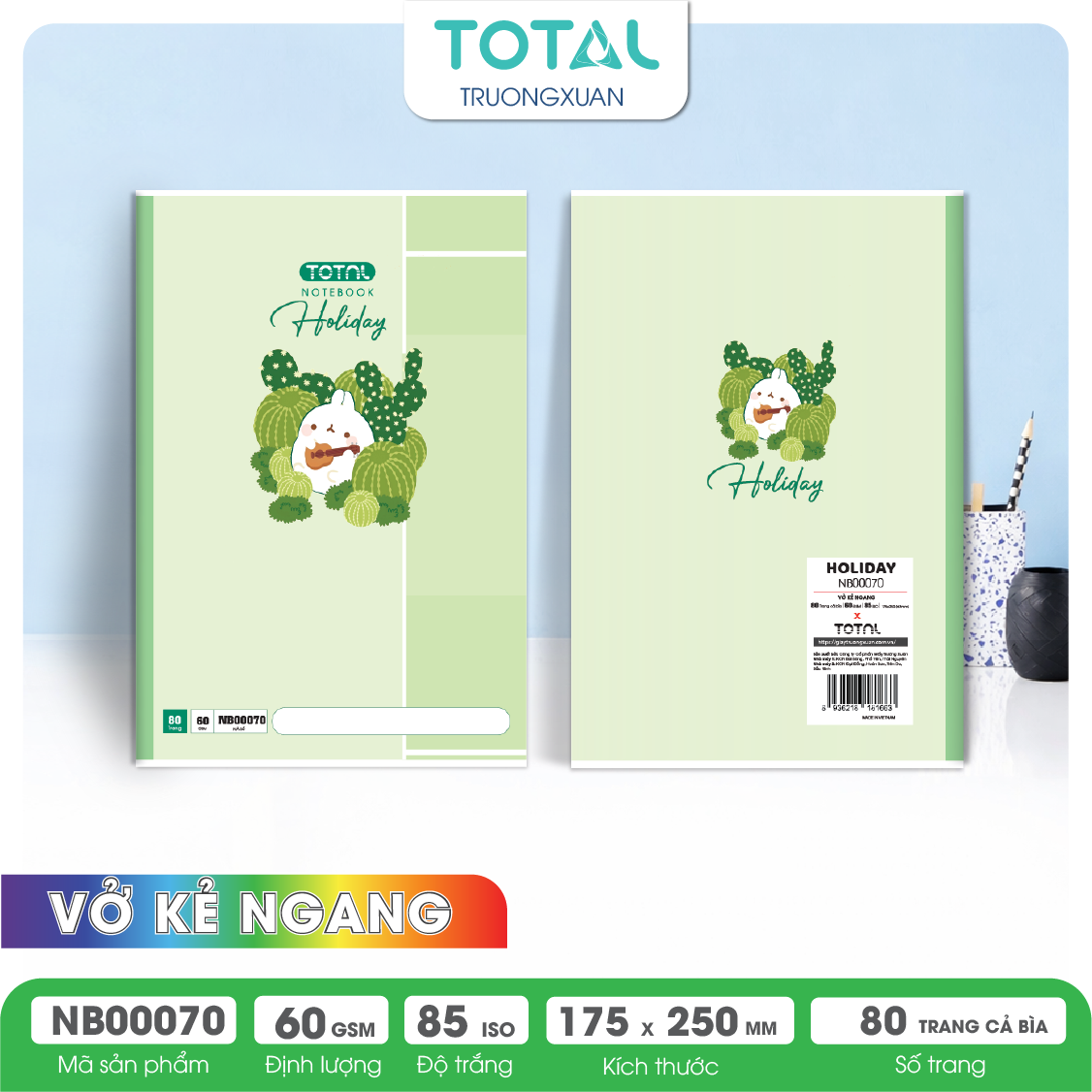 Vở kẻ ngang Total Holiday 80 trang