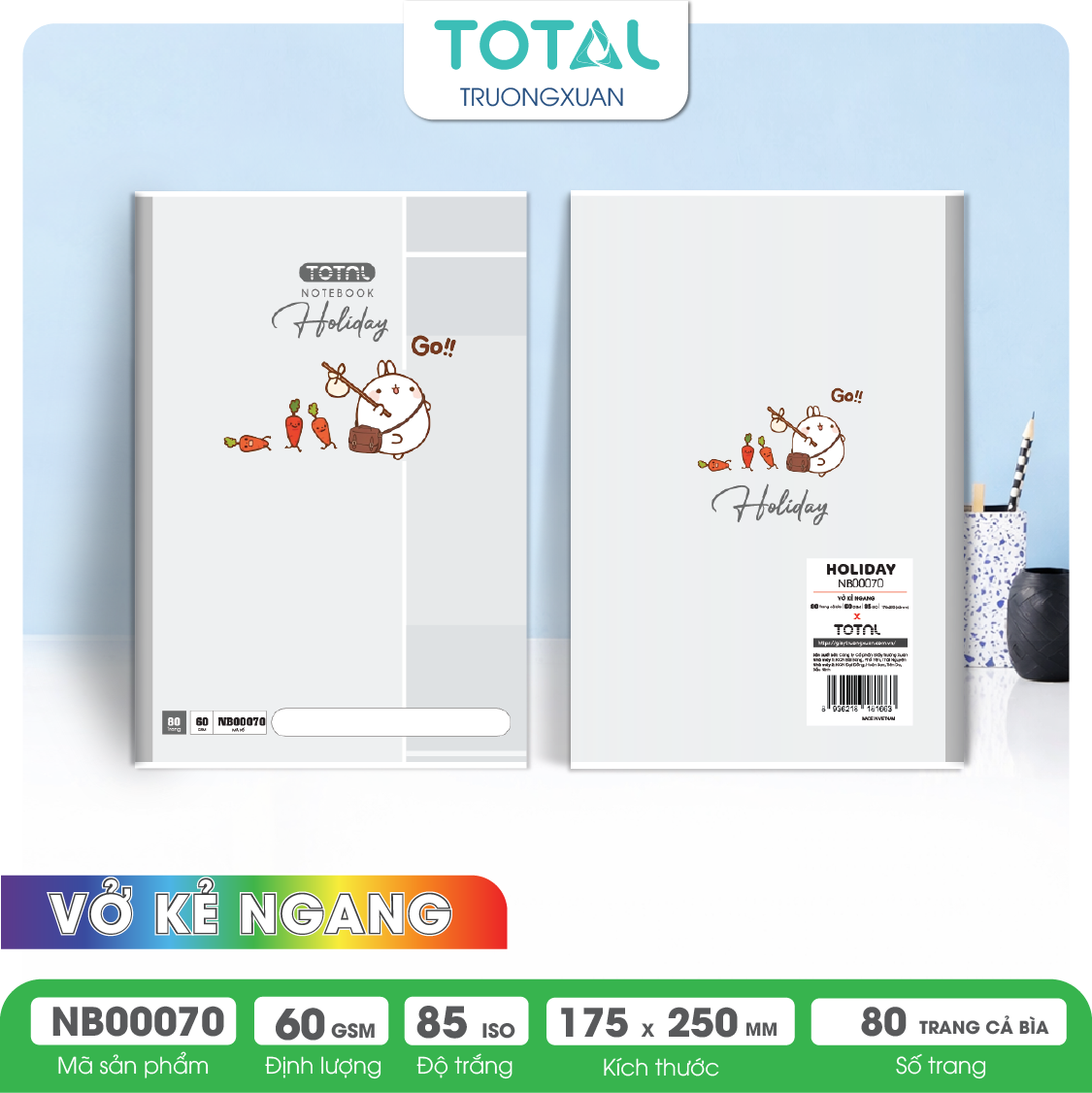 Vở kẻ ngang Total Holiday 80 trang