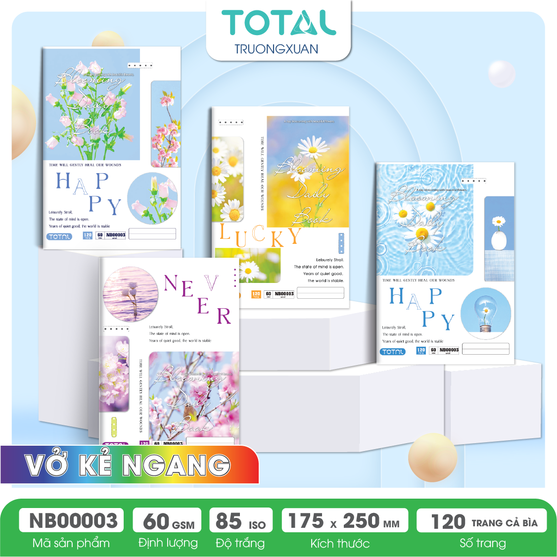 Vở kẻ ngang Total The Floral Series 120 trang
