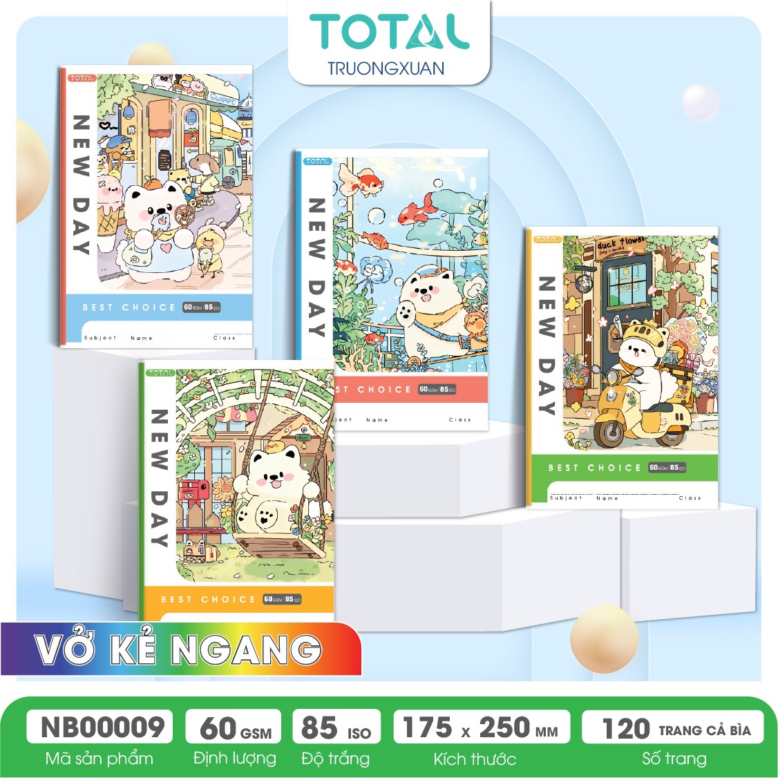 Vở kẻ ngang Total New Day 120 trang