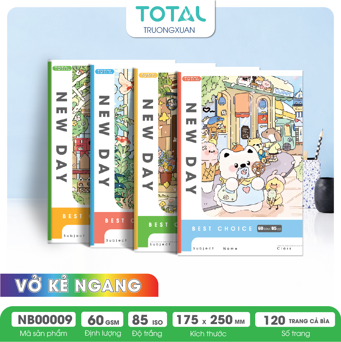 Vở kẻ ngang Total New Day 120 trang