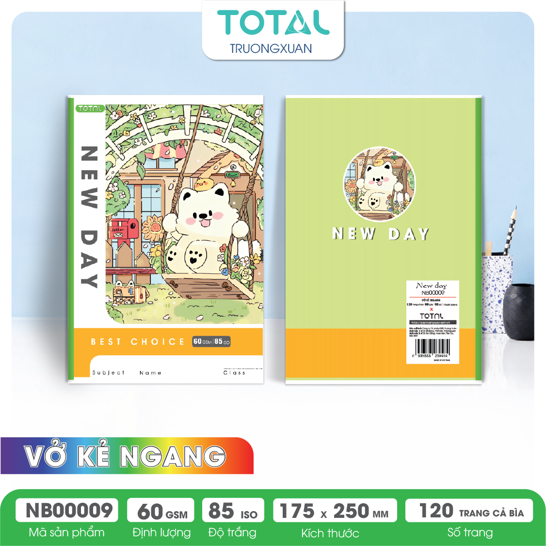 Vở kẻ ngang Total New Day 120 trang