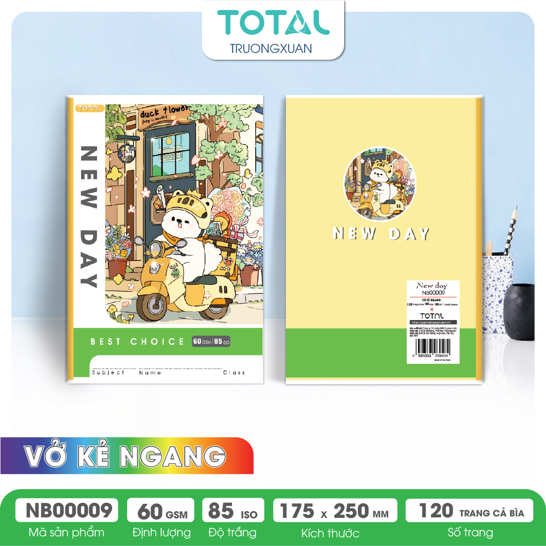 Vở kẻ ngang Total New Day 120 trang