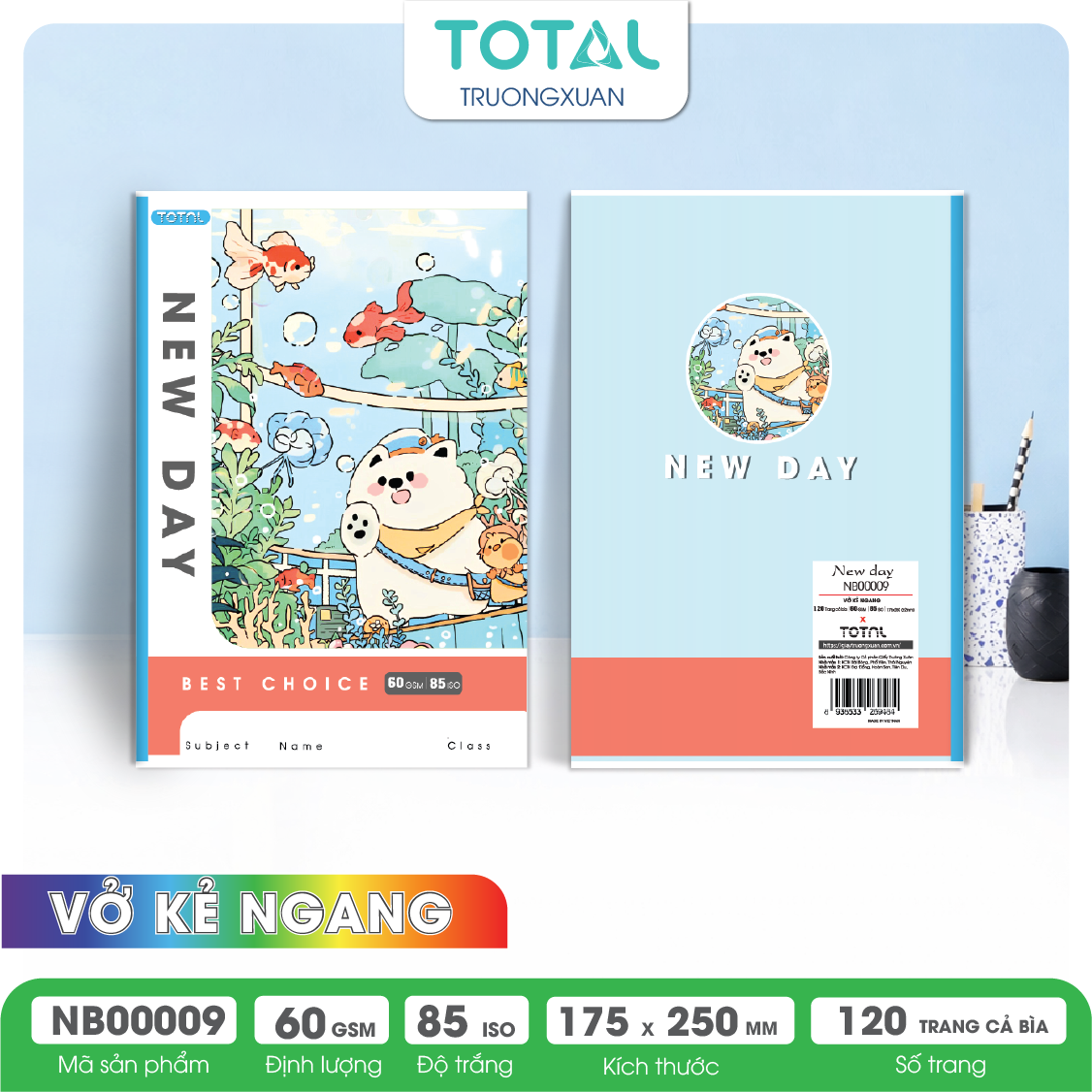 Vở kẻ ngang Total New Day 120 trang