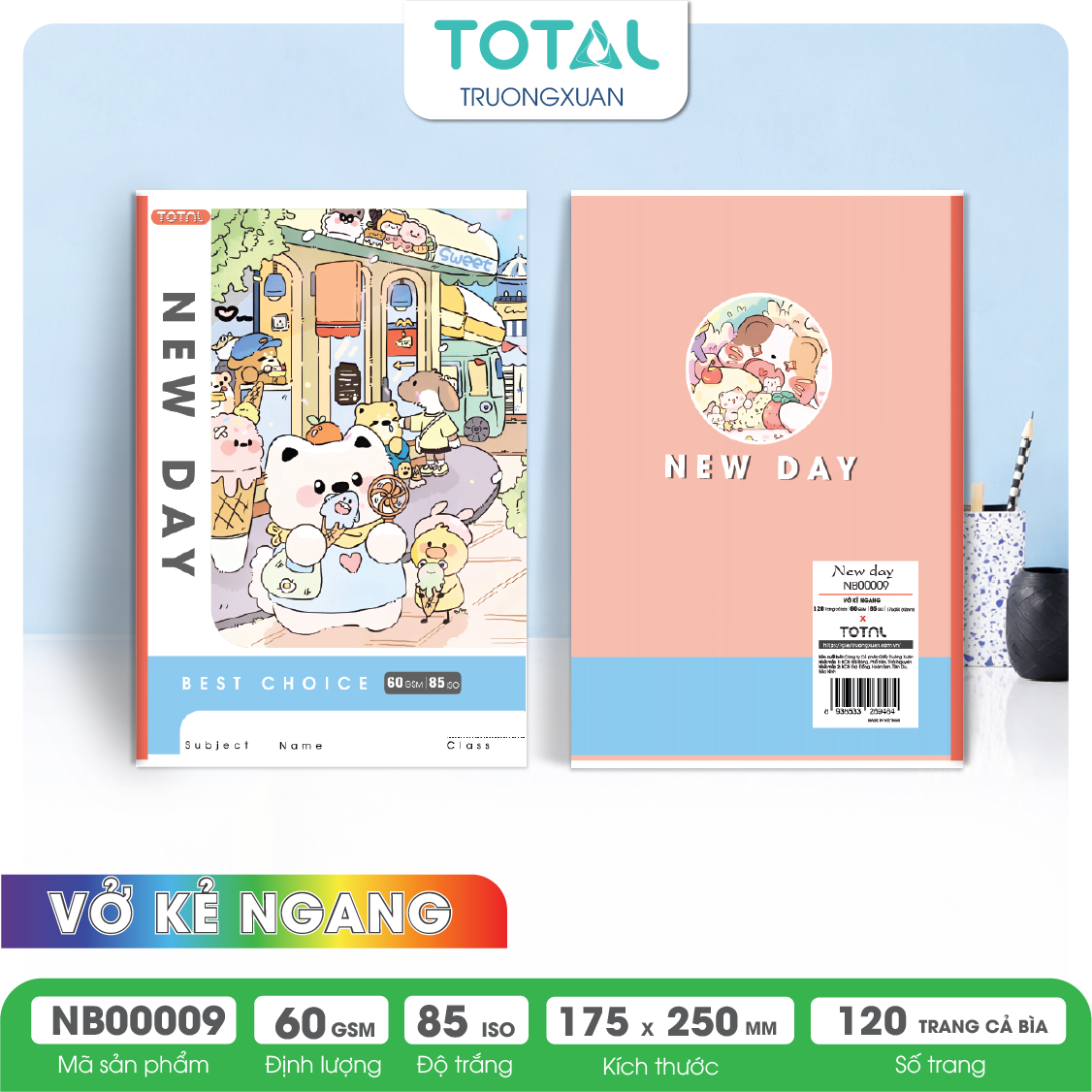 Vở kẻ ngang Total New Day 120 trang