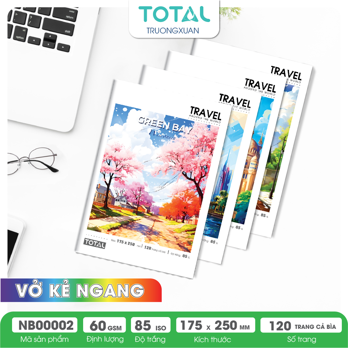 Vở kẻ ngang Total Europe.02 120 trang