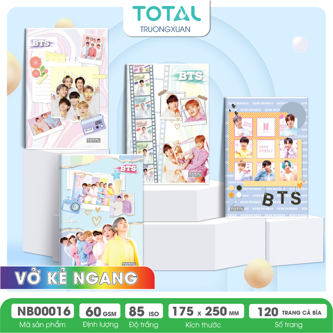 Vở kẻ ngang Total BTS Series 120 trang