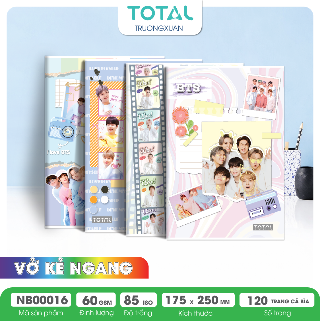 Vở kẻ ngang Total BTS Series 120 trang