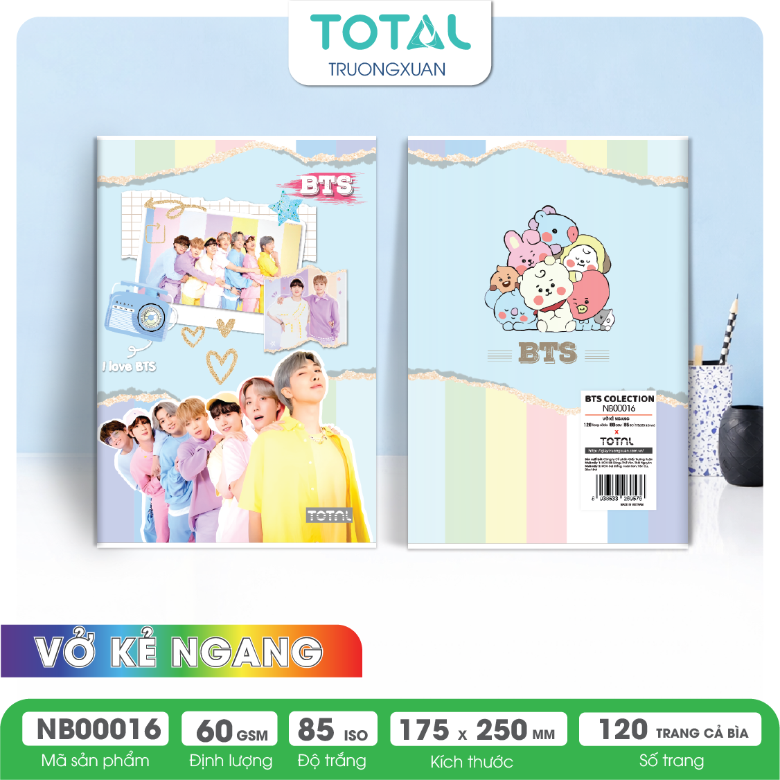 Vở kẻ ngang Total BTS Series 120 trang