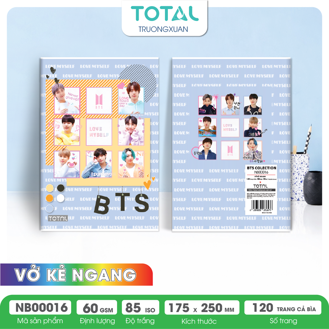 Vở kẻ ngang Total BTS Series 120 trang