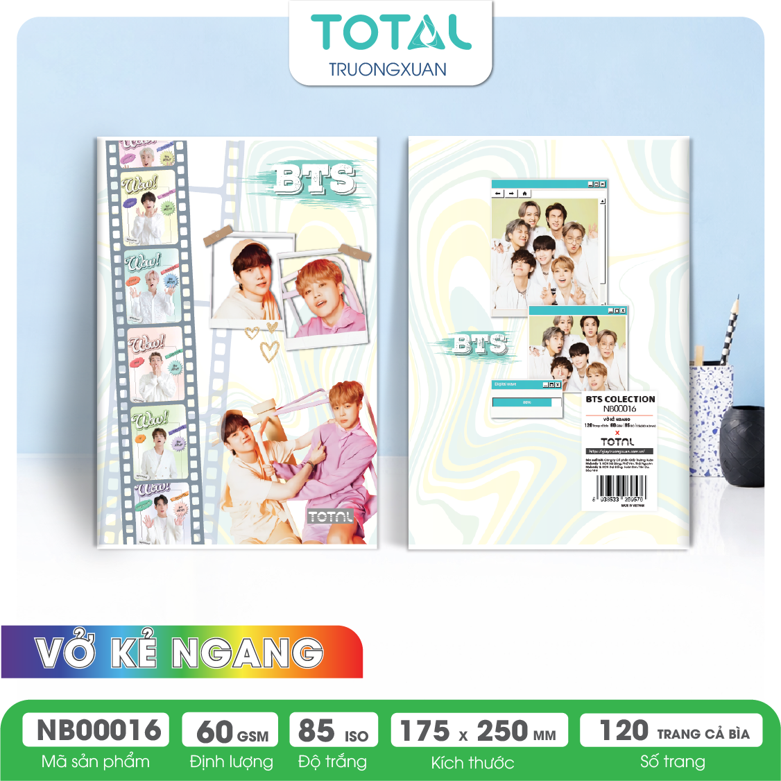 Vở kẻ ngang Total BTS Series 120 trang