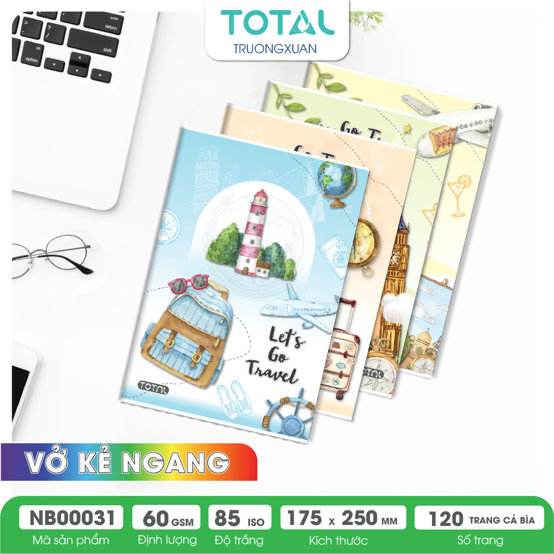 Vở kẻ ngang Total Travel 120 trang