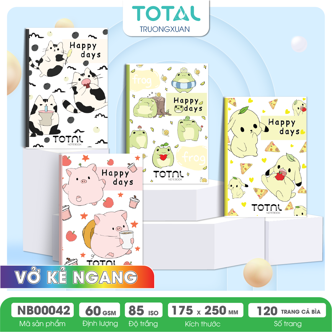 Vở kẻ ngang Total Happy Days 120 trang