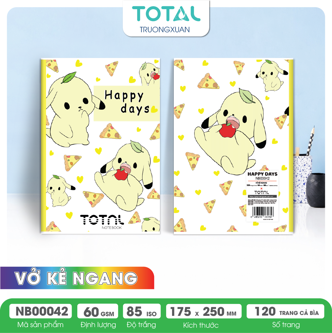 Vở kẻ ngang Total Happy Days 120 trang